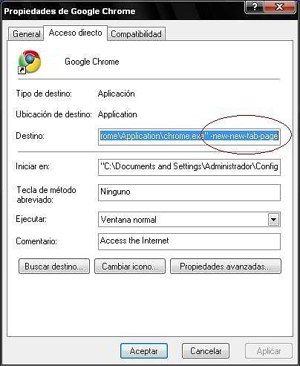 Google Chrome - Propiedades