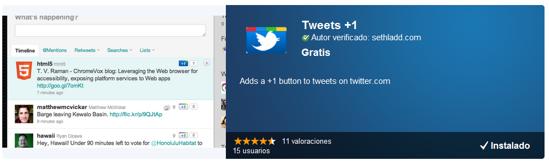 botón Google +1 en Twitter