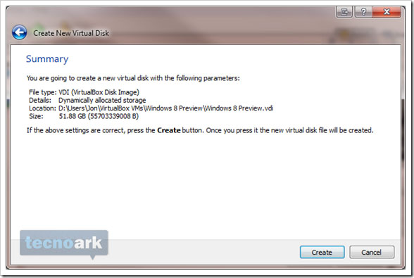 Instalar Windows 8 en VirtualBox Paso 8