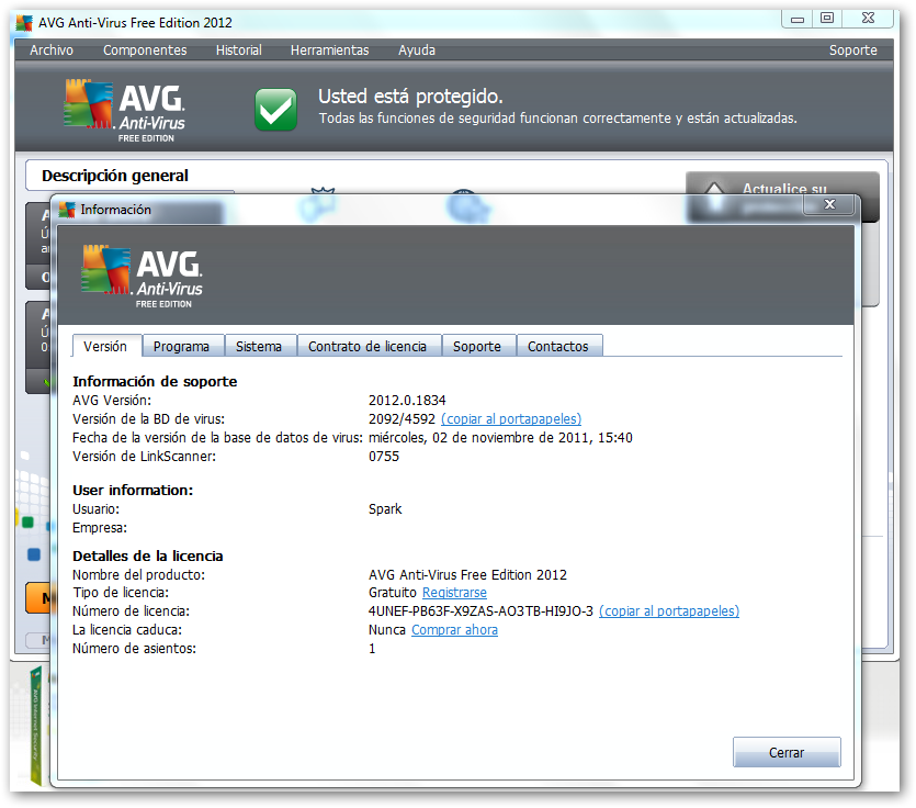 AVG Free Edition 2012.0.1834