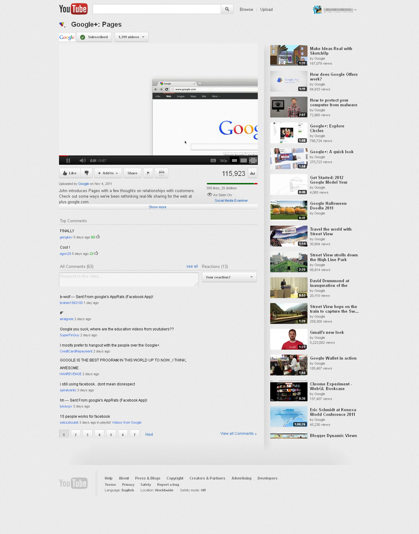 Google Plus Pages - Youtube