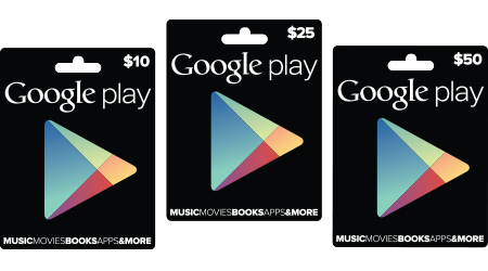 tarjetas de regalo Google Play oficiales