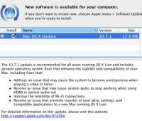 Apple lanza la primera actualización de Mac OS X 10.7.1 Lion